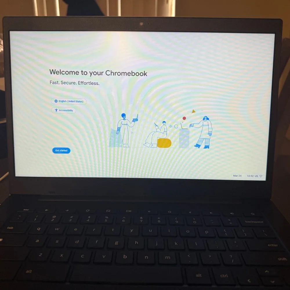 Sleek Black Laptop with Blue Display